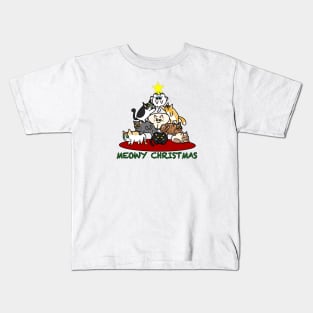 Meowy Christmas 2 (Small Print) Kids T-Shirt